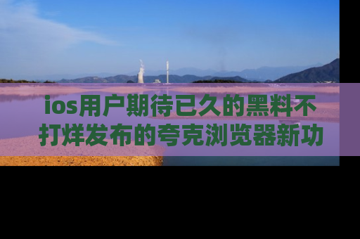 ios用户期待已久的黑料不打烊发布的夸克浏览器新功能上线啦！