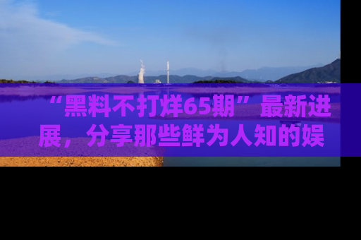 “黑料不打烊65期”最新进展，分享那些鲜为人知的娱乐八卦