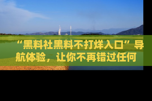 “黑料社黑料不打烊入口”导航体验，让你不再错过任何精彩黑料
