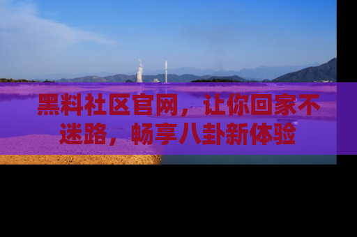 黑料社区官网，让你回家不迷路，畅享八卦新体验