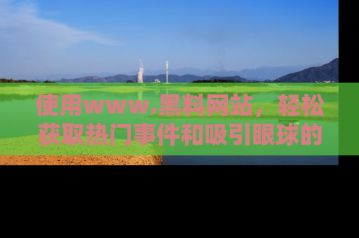 使用www.黑料网站，轻松获取热门事件和吸引眼球的黑料