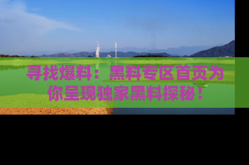 寻找爆料：黑料专区首页为你呈现独家黑料探秘！